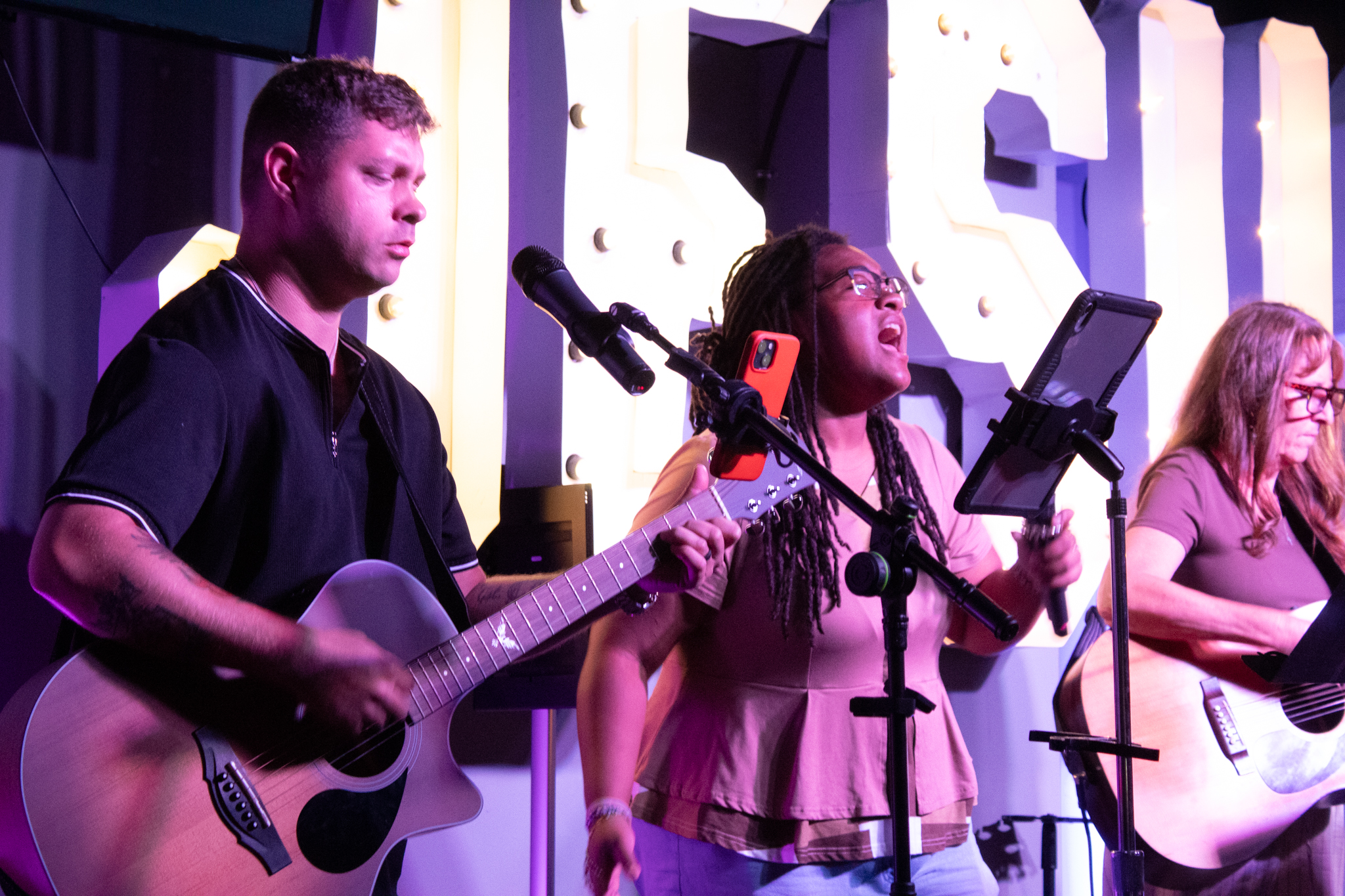 Worship team at N-Vizion Church